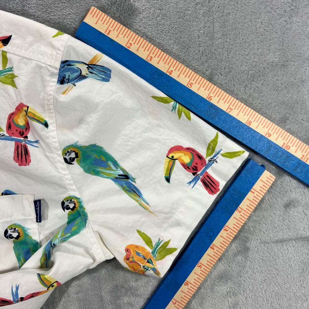 CHUBBIES Button Down Shirt Mens Small White Parrot Toucan Tropical - Picture 13 of 16